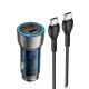 Автомобільний зарядний пристрій Hoco NZ8 Sprinter dual port Car charger Type-C to Type-C 43W Blue