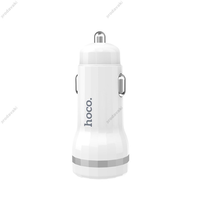Автомобільний зарядний пристрій Hoco Z27 Lightning cable 2USB 2.4A White