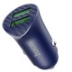 Автомобільний зарядний пристрій Hoco Z39 Farsighted QC3.0 + Type-C cable 18W Blue