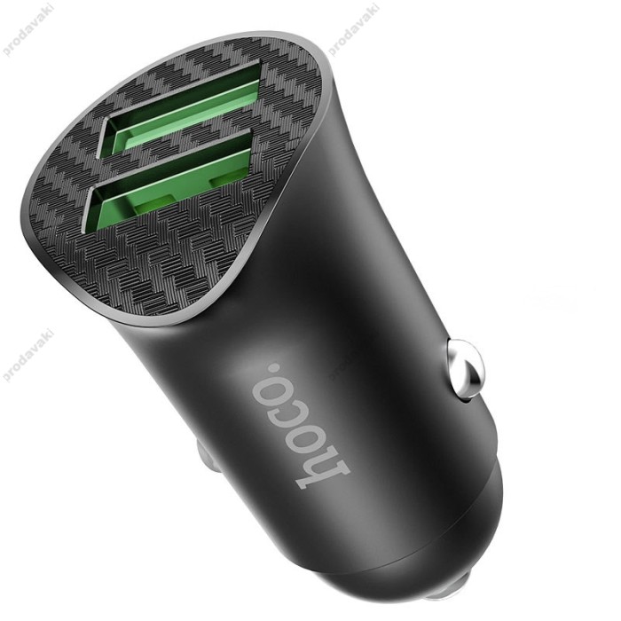 Автомобільний зарядний пристрій Hoco Z39 Farsighted QC3.0 + Micro USB cable 18W Black