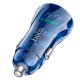 Автомобільний зарядний пристрій HOCO Z47 Transparent Discovery Edition 2USB 20W Blue