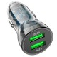 Автомобільний зарядний пристрій HOCO Z47 Transparent Discovery Edition Micro USB cable 20W Black