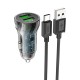 Автомобільний зарядний пристрій HOCO Z47 Transparent Discovery Edition Type-C cable 20W Black
