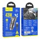 Автомобільний зарядний пристрій Hoco NZ8 Sprinter dual port Car charger Type-C to Type-C 43W Brown