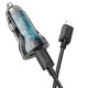 Автомобільний зарядний пристрій Hoco Z47A Transparent Discovery Edition Lightning Cable 30W Black