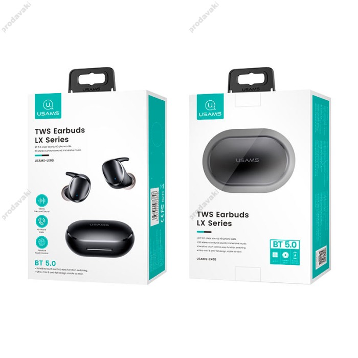 Бездротові навушники Usams LX08 TWS Bluetooth 5.0 Black