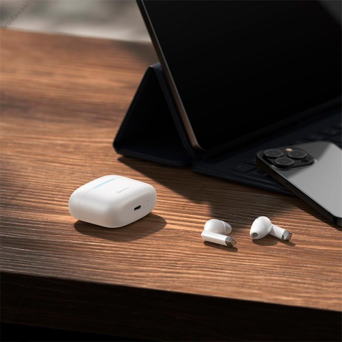 Бездротові Bluetooth навушники Baseus Bowie E9 True Wireless Earphones BT 5.3 White NGTW120002