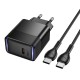 Мережевий зарядний пристрій HOCO CS113A Lounge single port Type-C cable 40/60W Black