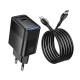 Мережевий зарядний пристрій HOCO CS113A Lounge single port Type-C cable 40/60W Black
