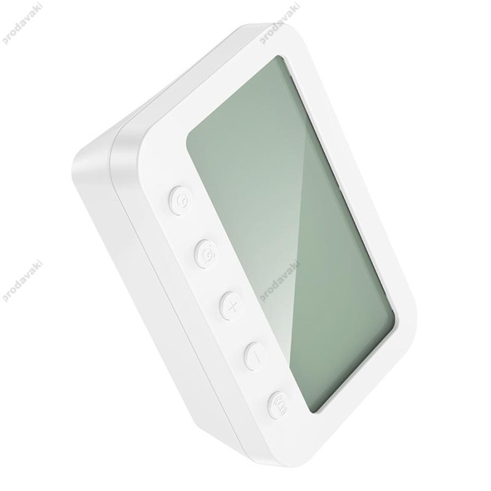 Цифровий термометр гігрометр Hoco HX44 Indoor digital alarm clock with thermometer White
