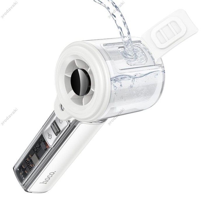 Портативний міні вентилятор Hoco HX613 handheld fan with spray 100 Levels White