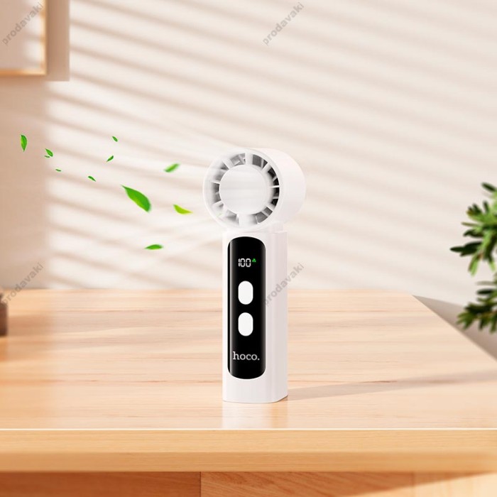 Портативний вентилятор HOCO HX601 high speed handheld fan 100 Levels White