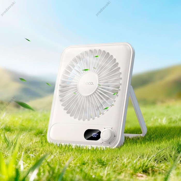 Портативний вентилятор HOCO HX607 slim desktop fan 100 Levels White