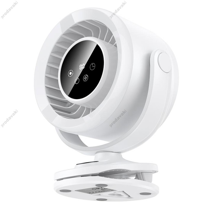 Портативний вентилятор HOCO HX608 clip mount fan 5 Levels White