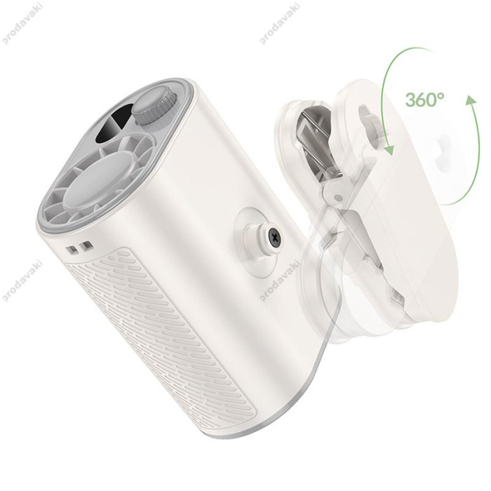 Портативний вентилятор HOCO HX609 portable fan 100 Levels White
