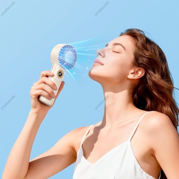 Портативний вентилятор HOCO HX605 Ice pack series lightweight portable fan 100 Levels Beige
