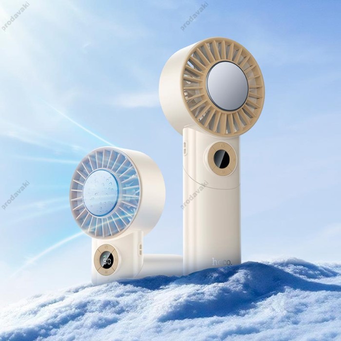 Портативний вентилятор HOCO HX605 Ice pack series lightweight portable fan 100 Levels Beige