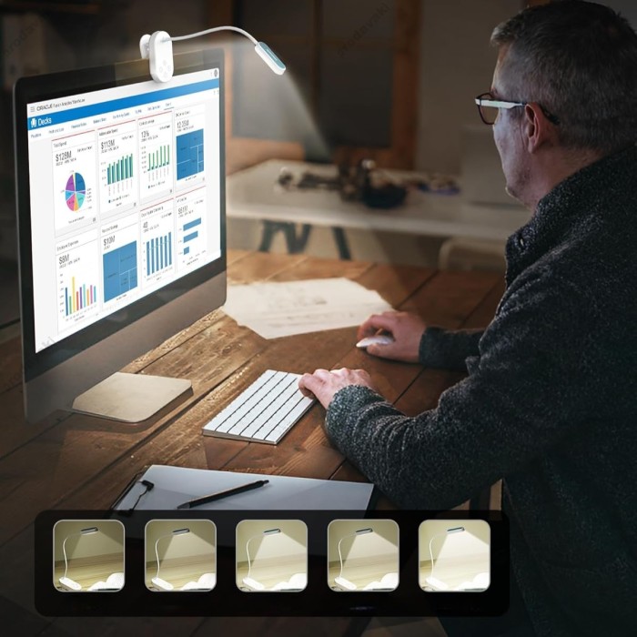 Настільна лампа Glocusent Mini clip-on Book light White