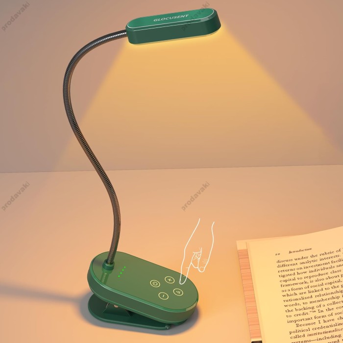 Настільна лампа Glocusent Mini clip-on Book light Green
