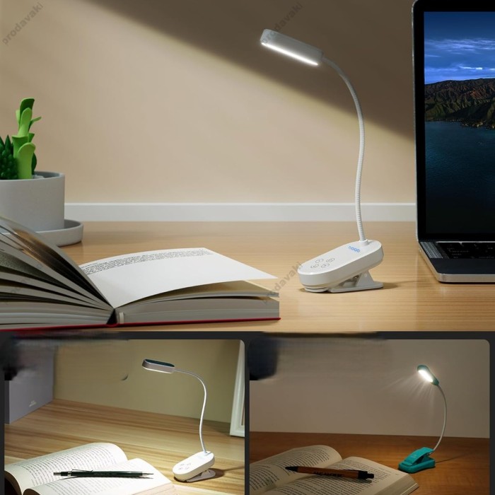 Настільна лампа Glocusent Mini clip-on Book light White