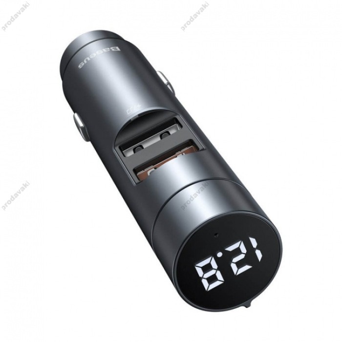 FM - трансмітер Baseus Energy Column Car Wireless MP3 Charger 18W (CCNLZ-C0G)