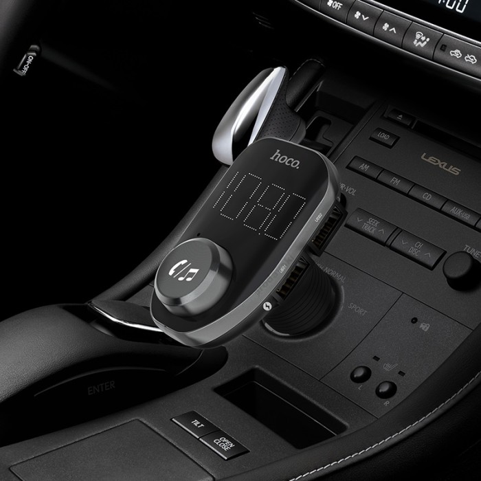 FM - трансмітер HOCO E45 Happy route Bluetooth Black
