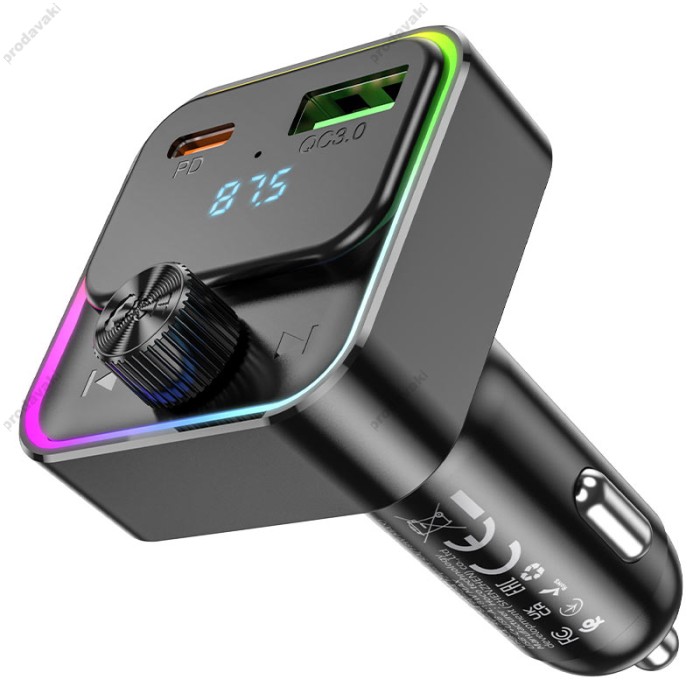 FM - трансмітер HOCO E81 Fantasy USB-Type-C PD30W+QC3.0 Black