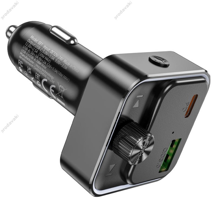 FM - трансмітер HOCO E81 Fantasy USB-Type-C PD30W+QC3.0 Black