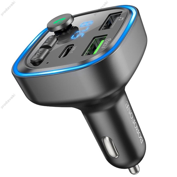 FM - трансмітер Borofone BC48 Broad car BT FM transmitter 18W Black