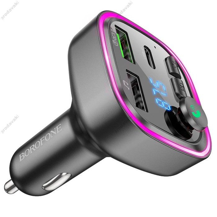 FM - трансмітер Borofone BC48 Broad car BT FM transmitter 18W Black