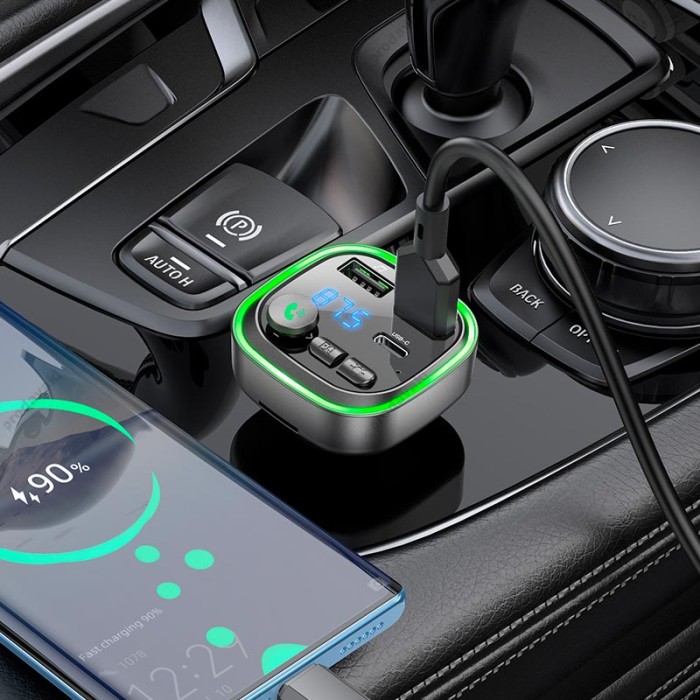 FM - трансмітер Borofone BC48 Broad car BT FM transmitter 18W Black