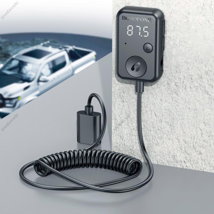 FM - трансмітер Borofone BC49 June car BT FM transmitter Black