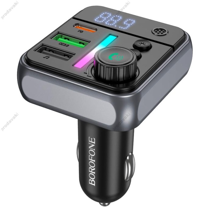 FM - трансмітер Borofone BC50 Ascenso car BT FM transmitter 38W Black