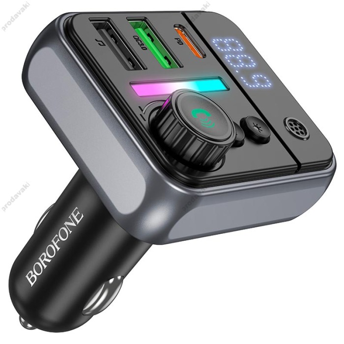 FM - трансмітер Borofone BC50 Ascenso car BT FM transmitter 38W Black