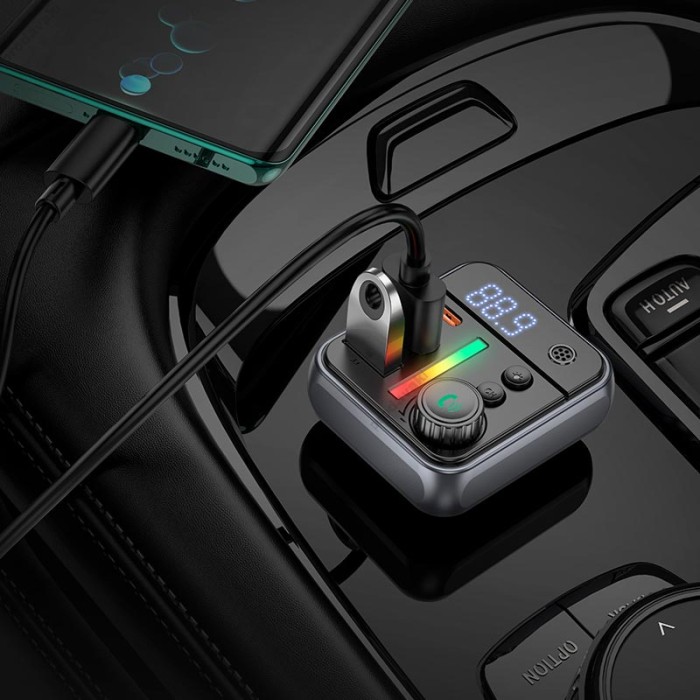 FM - трансмітер Borofone BC50 Ascenso car BT FM transmitter 38W Black