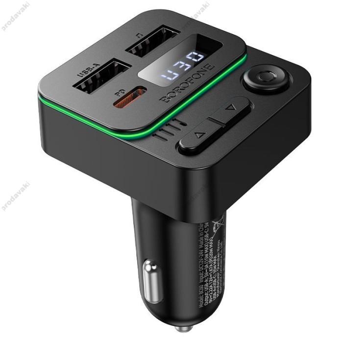 FM - трансмітер Borofone BC60 Hero car BT FM transmitter 35W Black