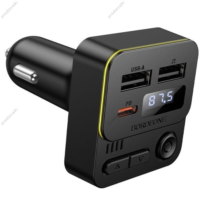 FM - трансмітер Borofone BC60 Hero car BT FM transmitter 35W Black