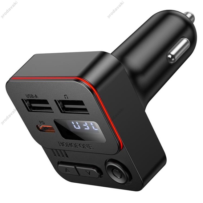 FM - трансмітер Borofone BC60 Hero car BT FM transmitter 35W Black