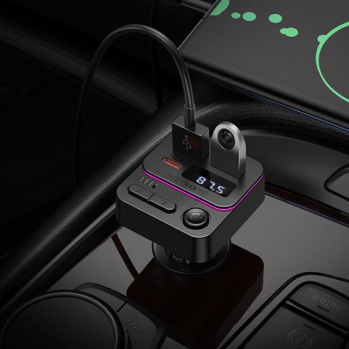 FM - трансмітер Borofone BC60 Hero car BT FM transmitter 35W Black