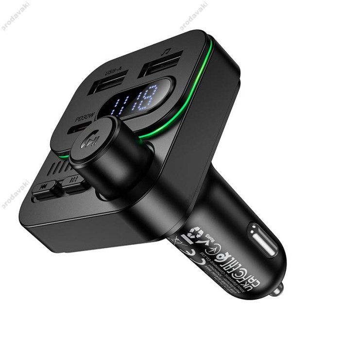 FM - трансмітер Borofone BC61 Ocean car BT FM transmitter 45W Black