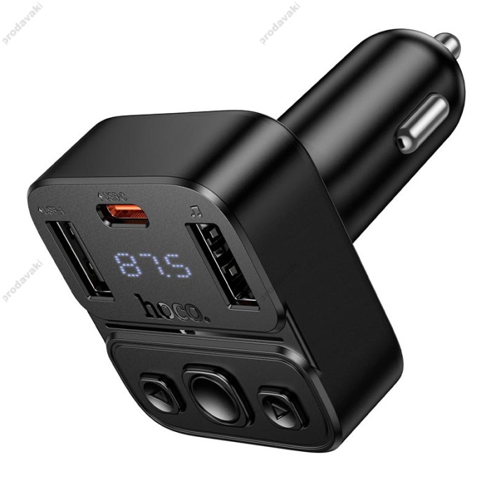 FM - трансмітер HOCO E87 Delta with Bluetooth 35W Black