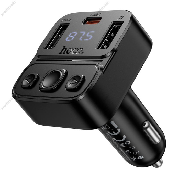 FM - трансмітер HOCO E87 Delta with Bluetooth 35W Black