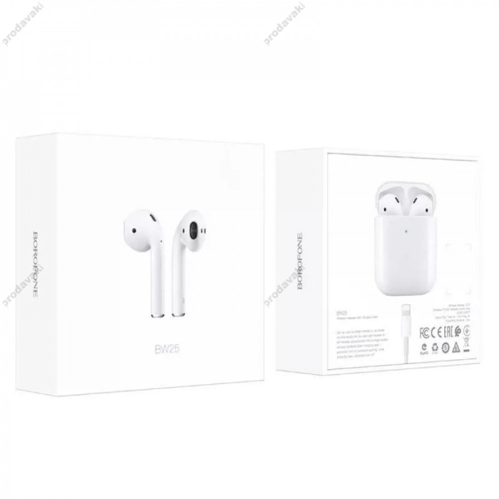 Бездротові Bluetooth навушники Borofone BW25 True BT 5.3 White