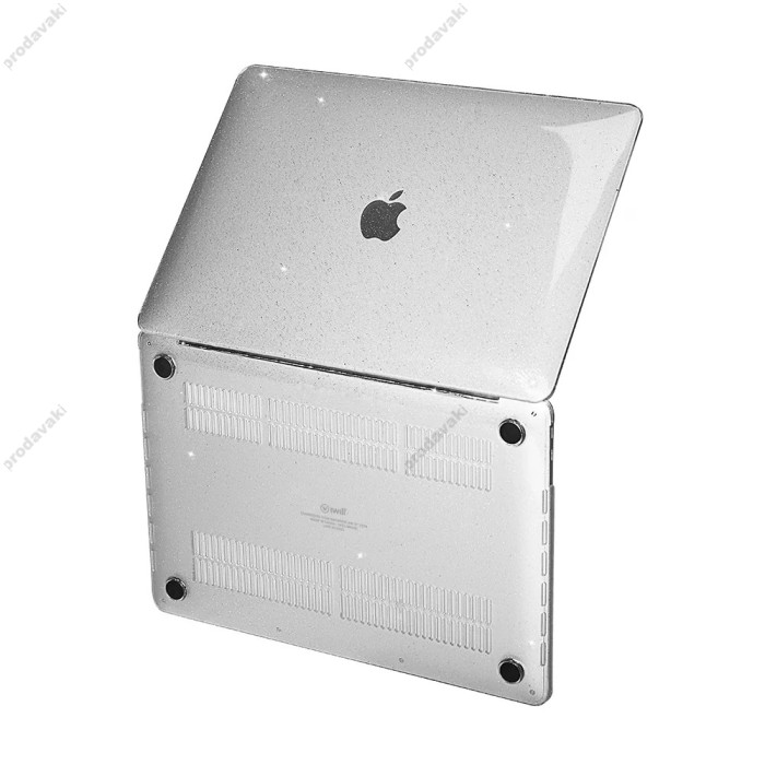 Чохол накладка HardShell Case для MacBook New Air 15.3 2023-2026 M2/M3/M4/M5 Глянцевий Glitter Clear