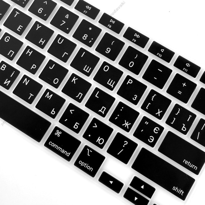 Силіконова накладка xVibe на клавіатуру MacBook NEO 13 2026 Українскі літери US Black