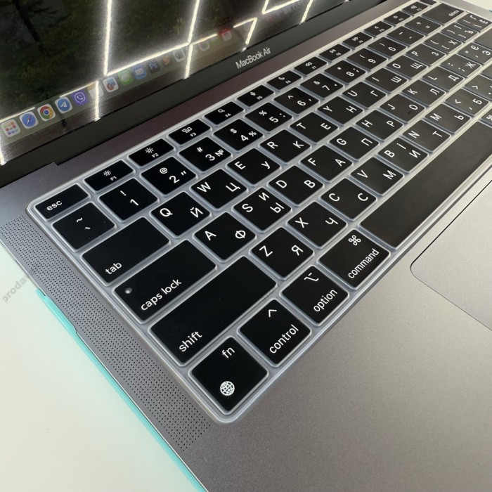 Силіконова накладка xVibe на клавіатуру MacBook NEO 13 2026 Українскі літери US Black