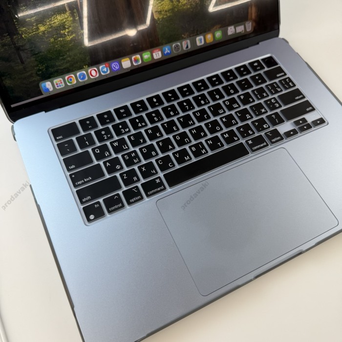 Силіконова накладка xVibe на клавіатуру MacBook New Air 15.3 2023-2026 Українскі літери US Black