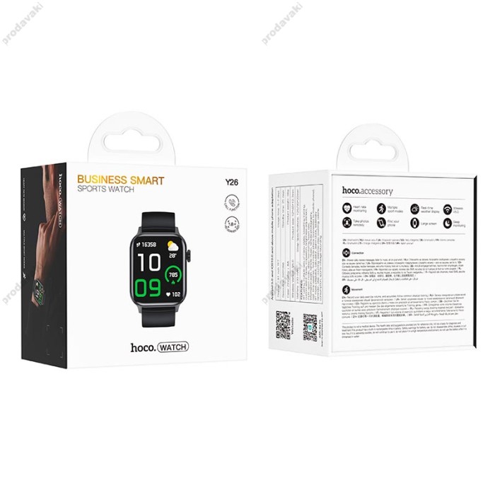 Смарт-годинник HOCO Y26 Smart sports watch (call version) Black