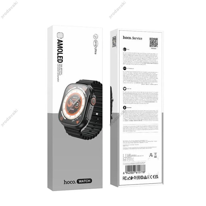 Смарт-годинник HOCO DY12 Ultra AMOLED Smart sports watch (call version) Black