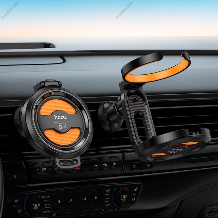 Автомобільний тримач для чашок Hoco ZP14 Mountain air outlet water cup holder Black-orange